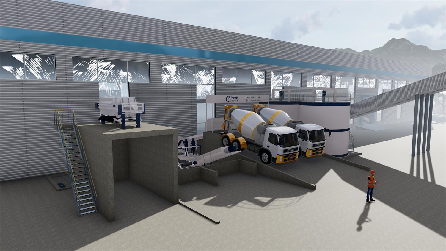 【BYSF-80型】零排放废弃混凝土处理系统